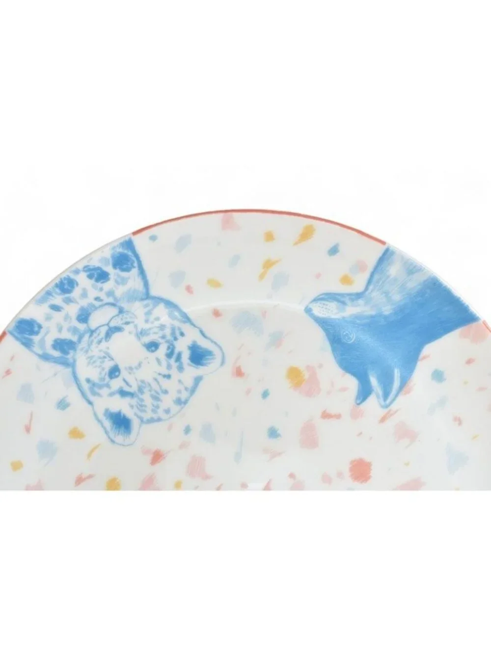 Hermes Dessert Plate Baby Tableware Passepasse Animal Print Pink Multi